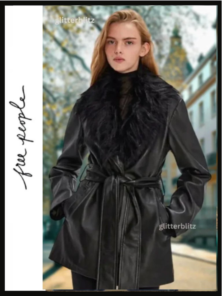 Free People Leather Coat - Msrp $898